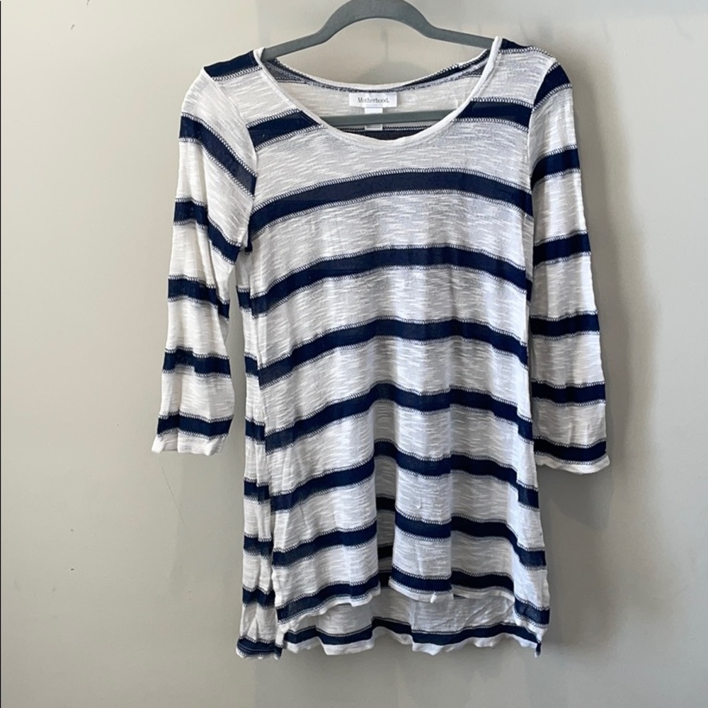 High low striped maternity top